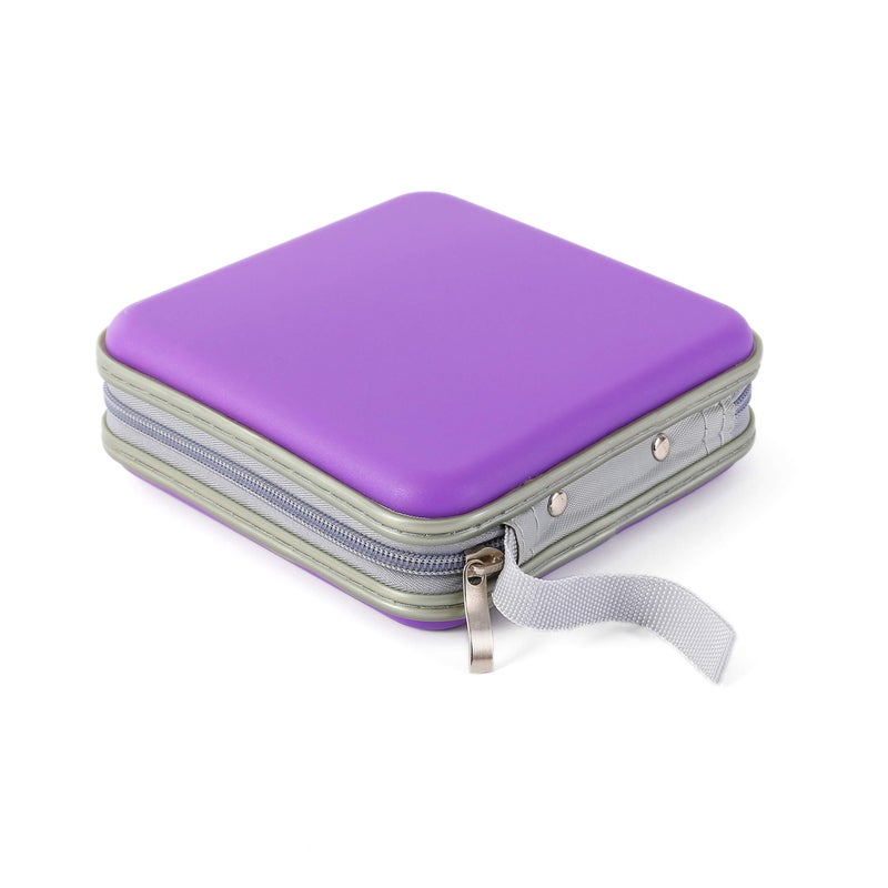 Home Wing Hard Plastic CD/DVD Binder, Portable Storage wallet 30-capacity, Purple - Image 2